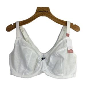 Cacique Womens Unlined Full Coverage Bra Adjustable Strap White Size 44F NWT